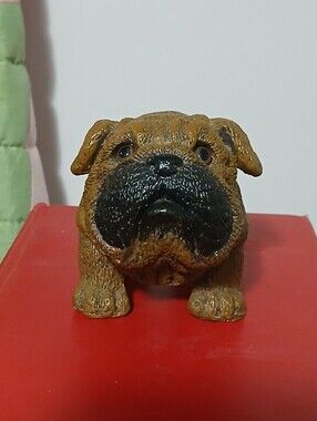 Resin Bulldog Standing Figurine Brown Collectible Sculpture